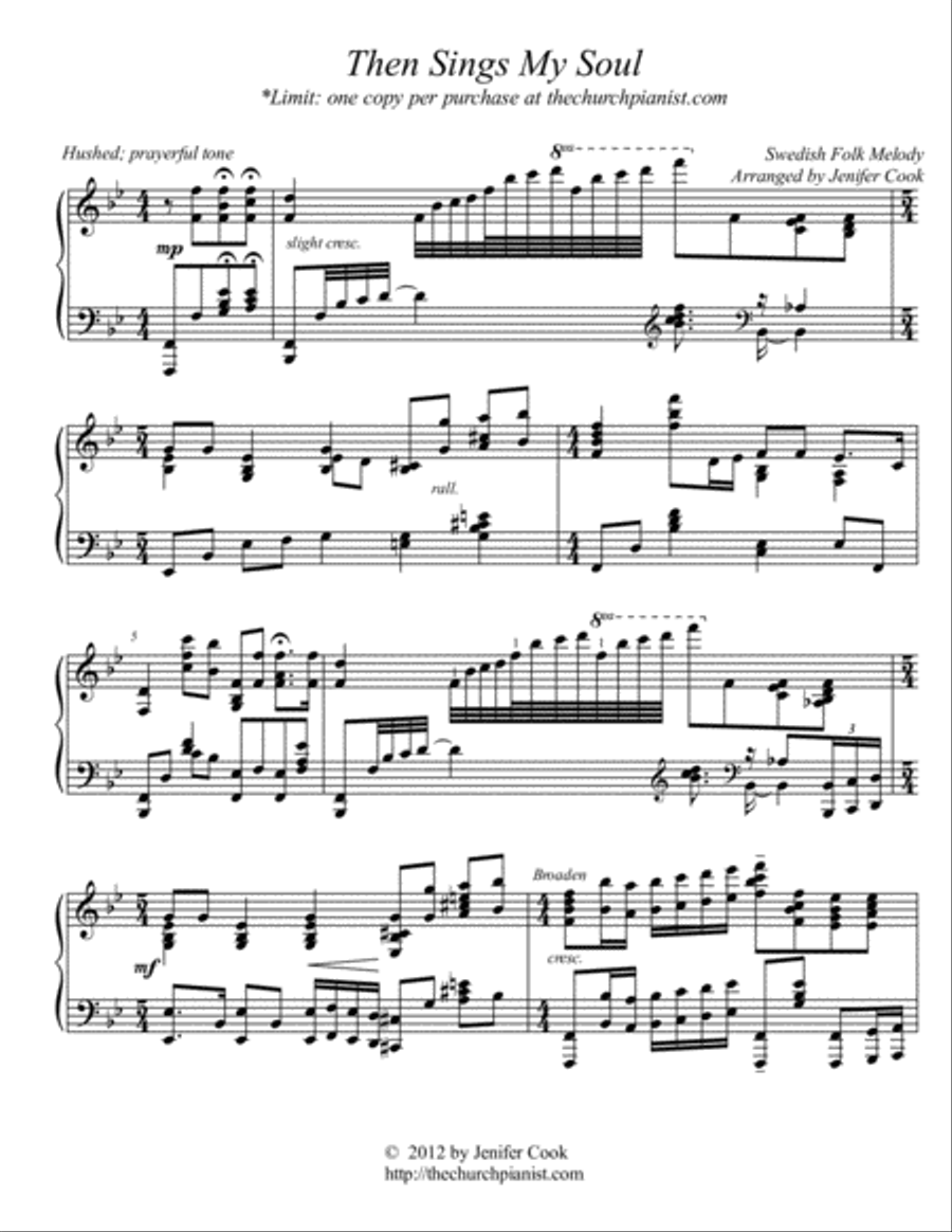 Then Sings My Soul Piano Solo scores gallery preview page 1