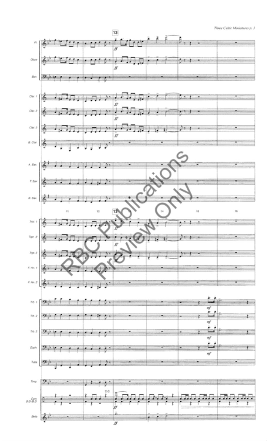 Three Celtic Miniatures (Score) Concert Band scores gallery preview page 6