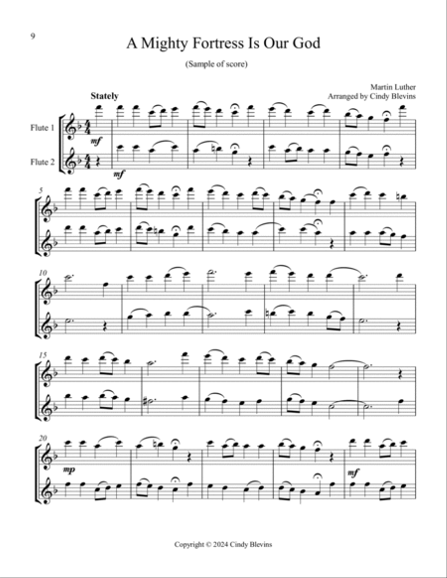 12 Favorite Hymns, Book 2, Flute Duets Flute Duet scores gallery preview page 2