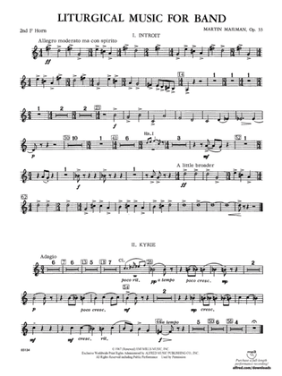 Liturgical Music for Band, Op. 33: 2nd F Horn
