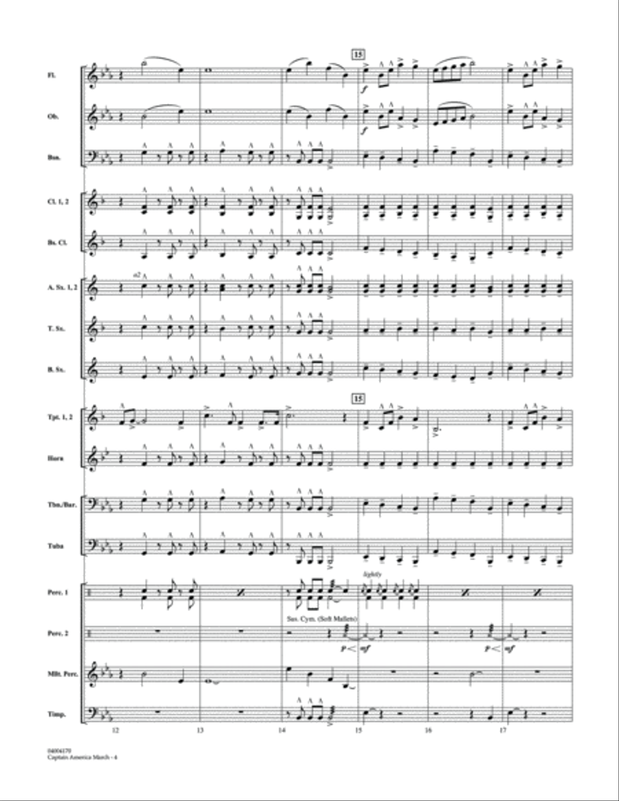 Captain America March - Conductor Score (Full Score) Concert Band scores gallery preview page 4