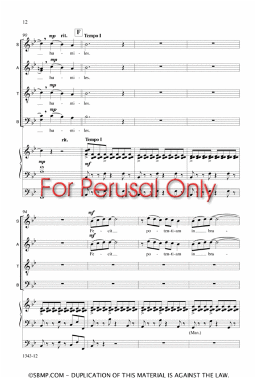Fecit potentiam - SATB Octavo 4-Part scores gallery preview page 11