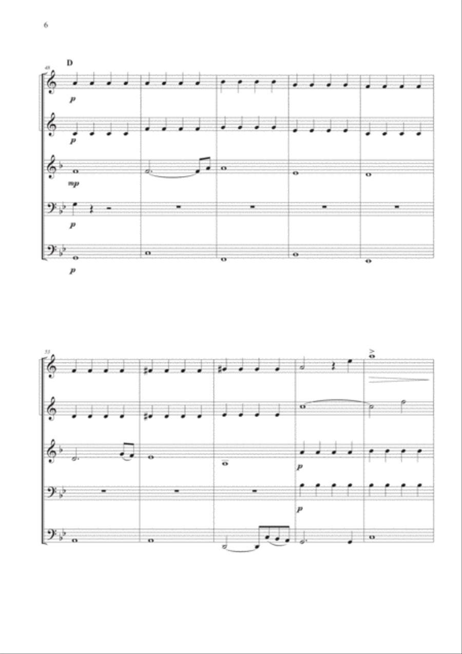 Ave Maria by Caccini-Vavilov for Brass Quintet Brass Quintet scores gallery preview page 6