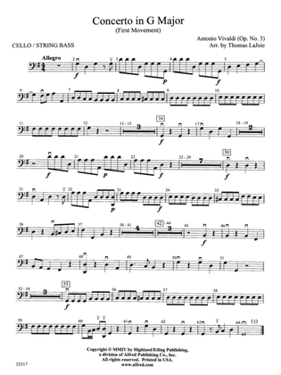 Concerto in G Major: Cello