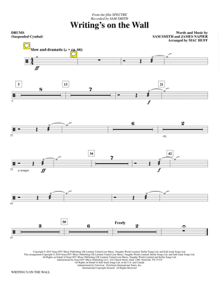 Writing's on the Wall (arr. Mac Huff) - Drums