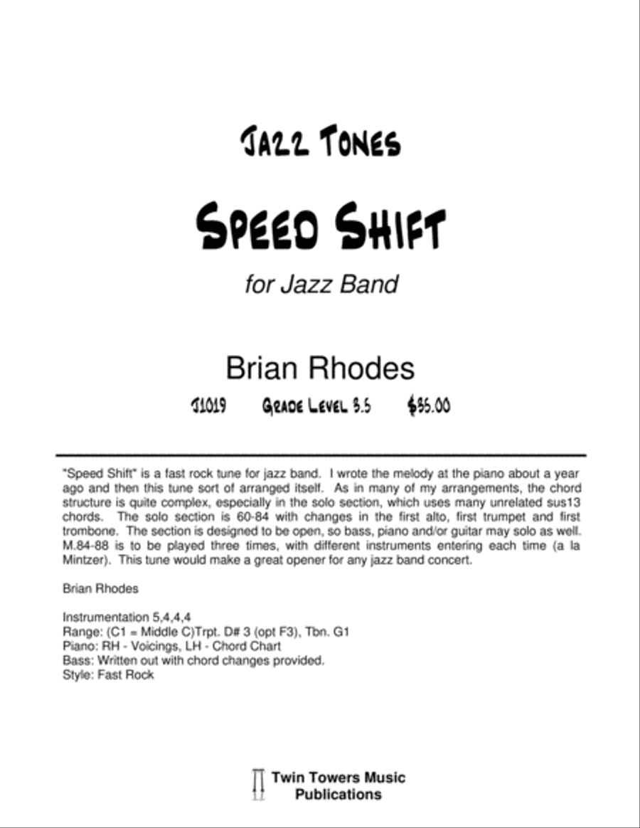 Speed Shift Speed Shift Jazz Ensemble scores gallery preview page 2