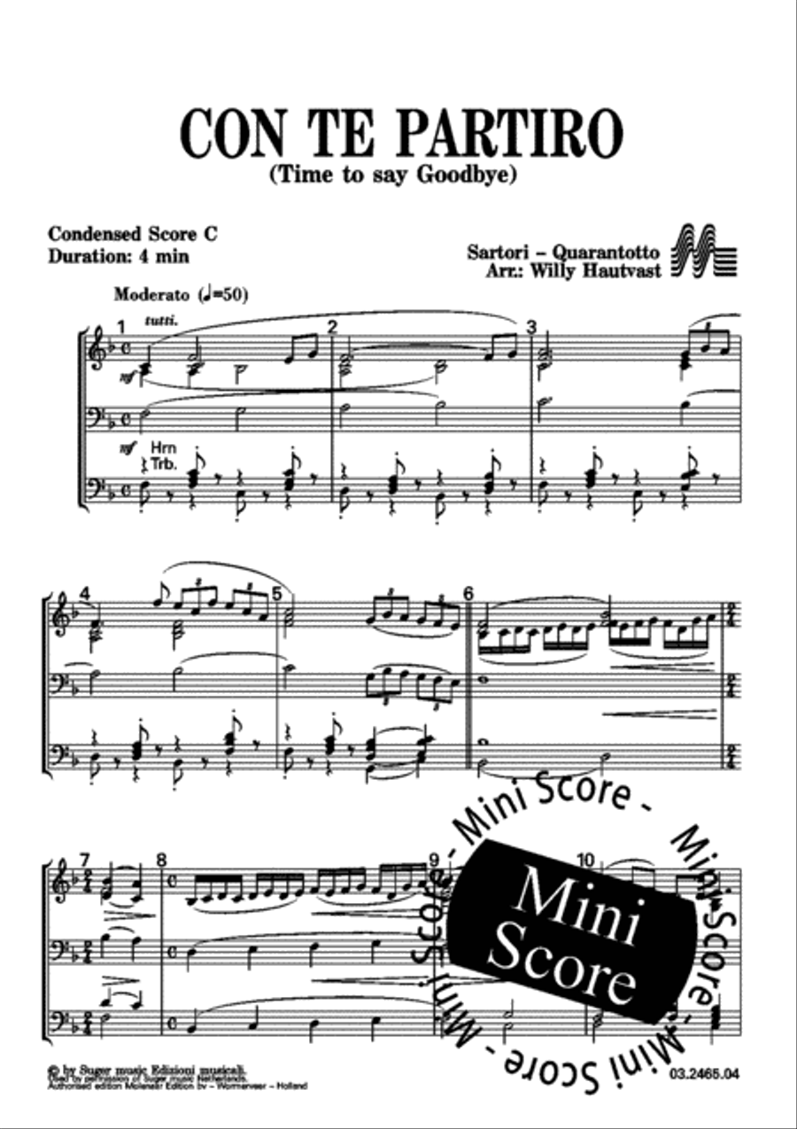 Con te Partiro/Time to Say Goodbye Concert Band scores gallery preview page 18