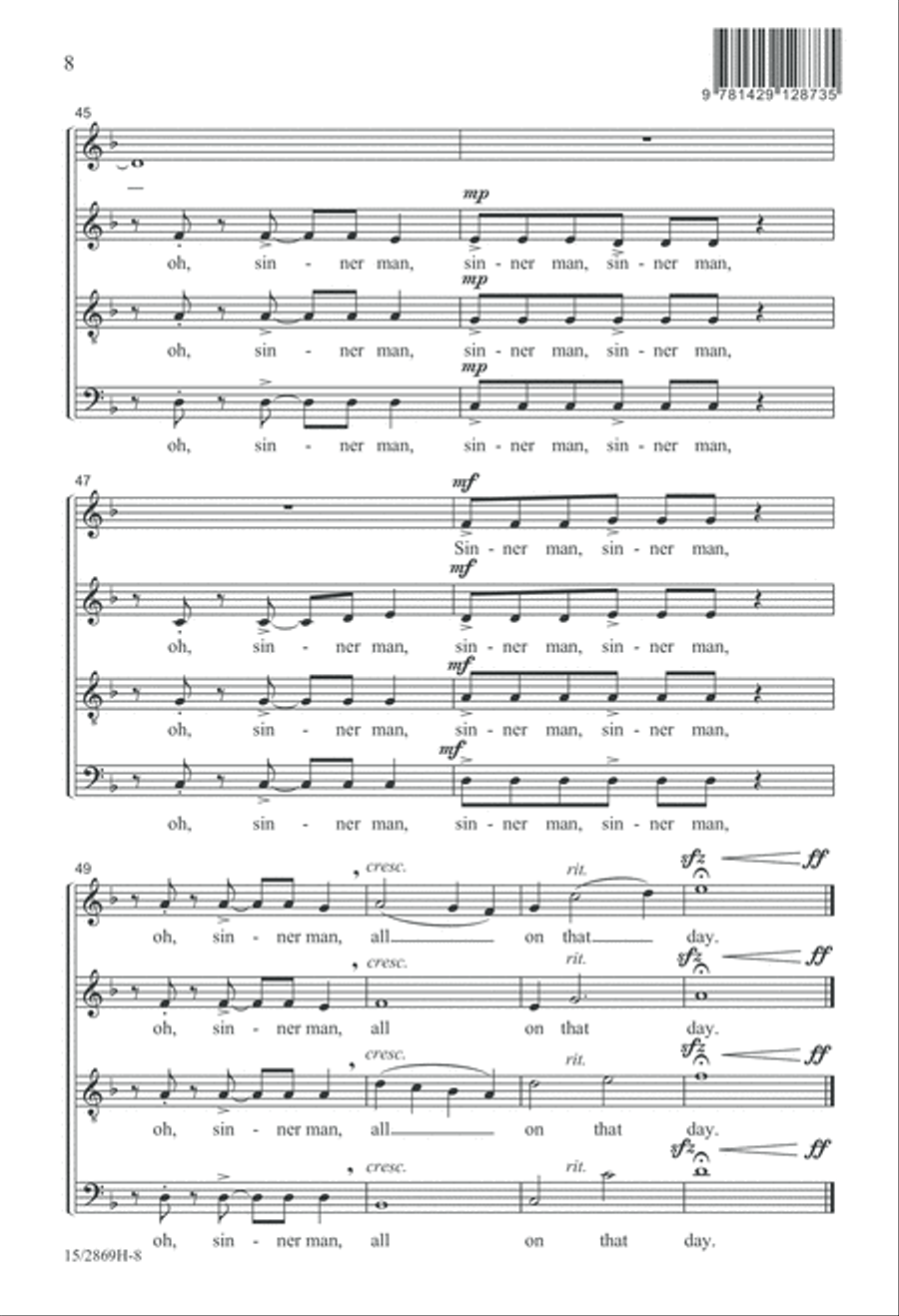 Sinner Man Sinner Man 4-Part scores gallery preview page 9