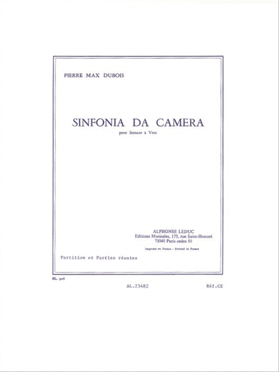 Sinfonia Da Camera, For Wind Sextet CD scores gallery preview page 1