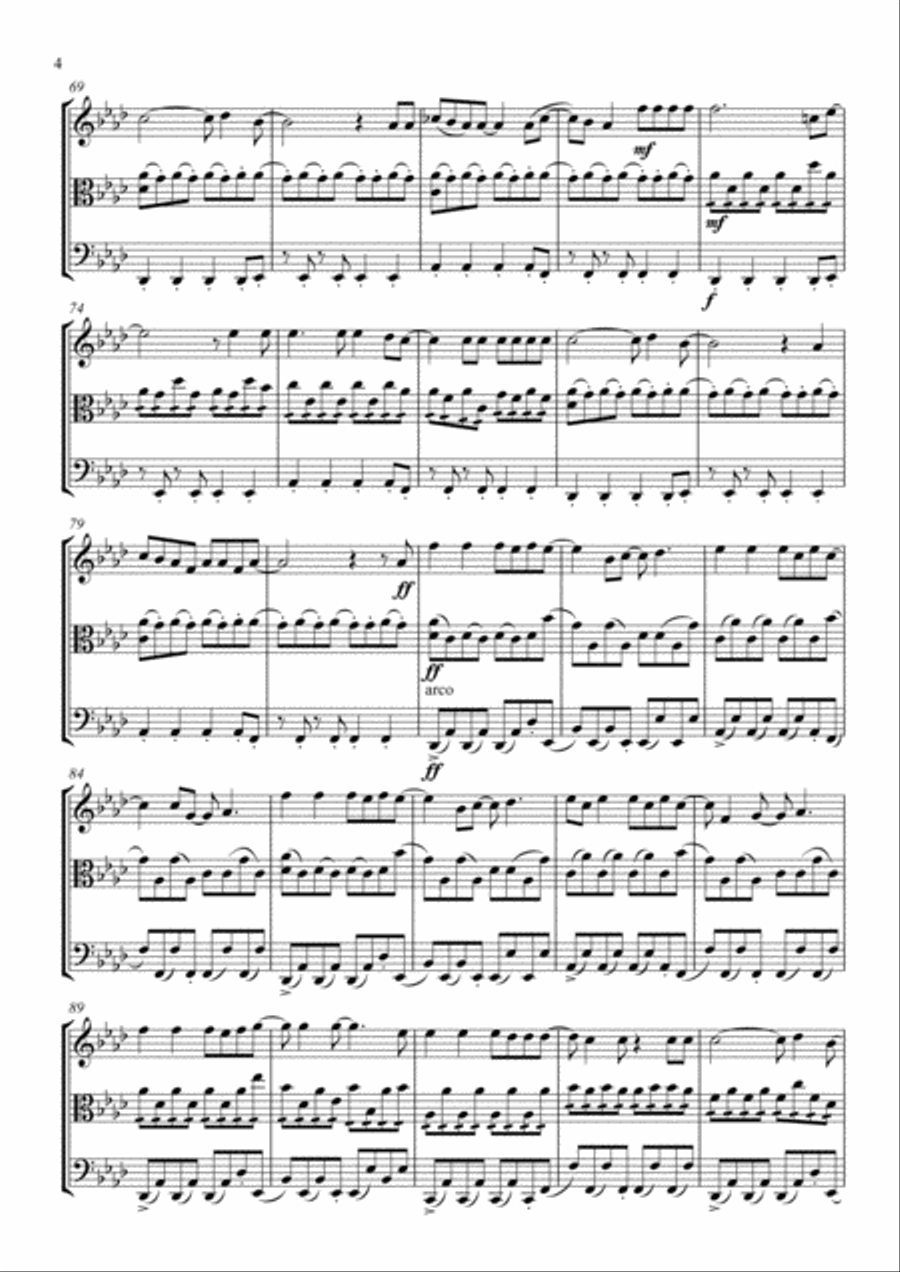 Viva La Vida String Trio scores gallery preview page 4