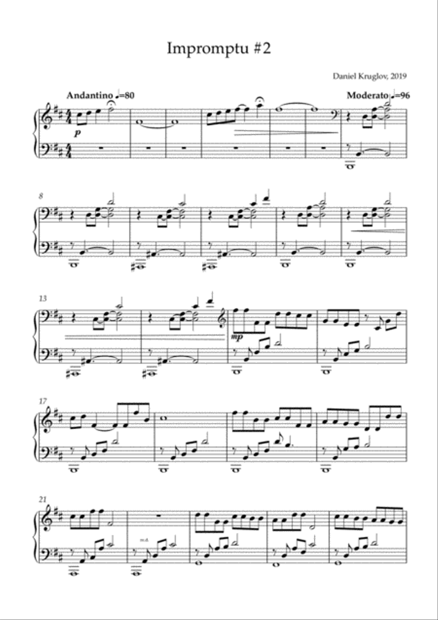 Impromptu #2 Piano Solo scores gallery preview page 1