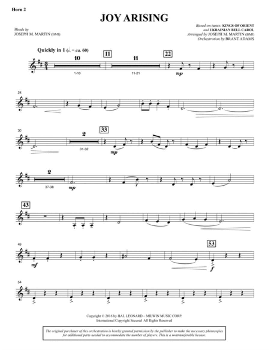Invitation to a Miracle - F Horn 2 Choir scores gallery preview page 5