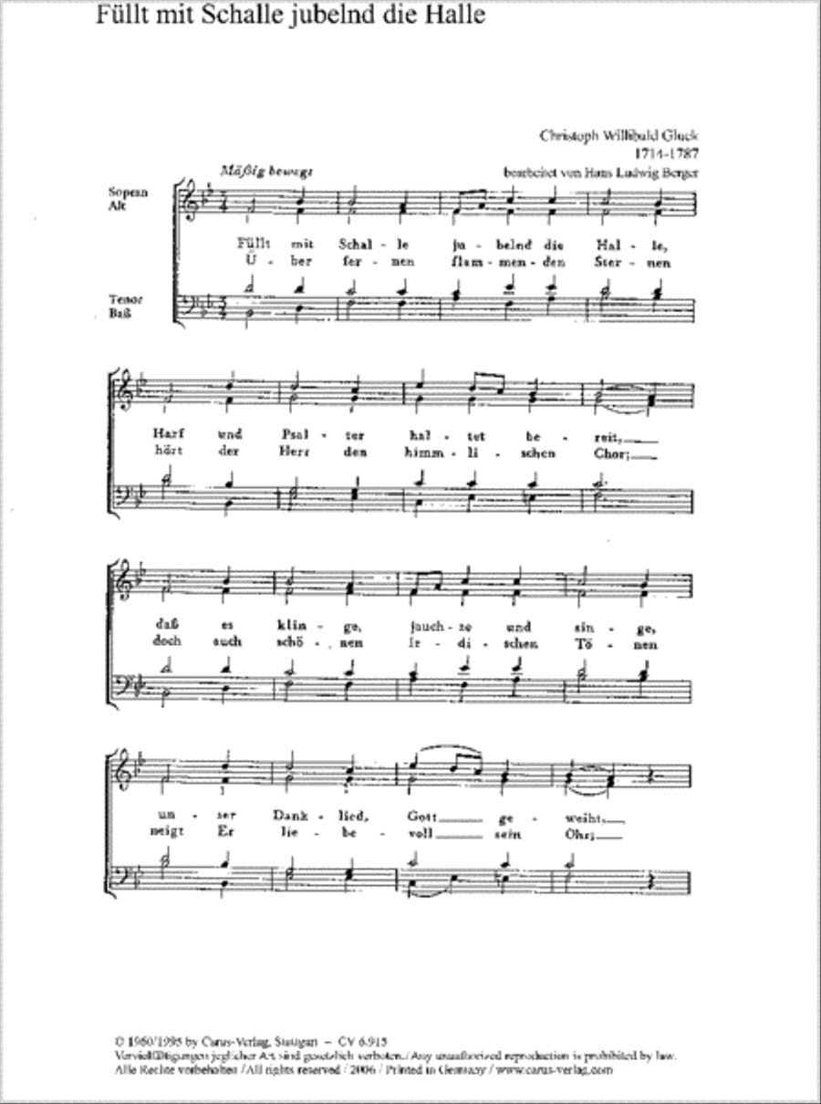 Fullt mit Schalle jubelnd die Halle 4-Part scores gallery preview page 1