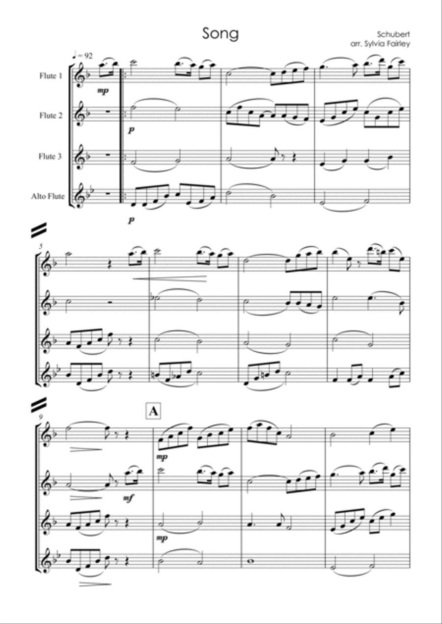 Song by Schubert Woodwind Ensemble scores gallery preview page 2