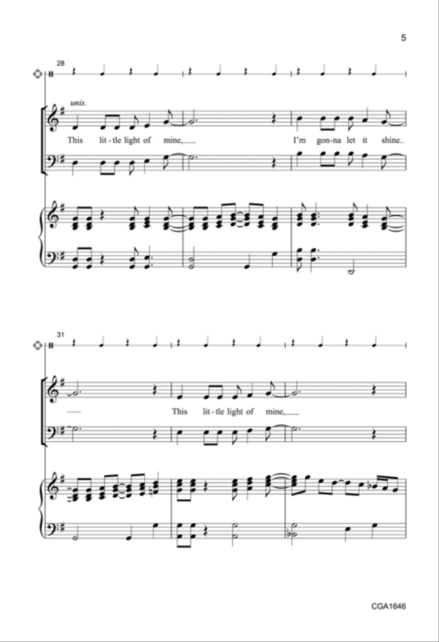 This Little Light of Mine - SAB 4-Part scores gallery preview page 5