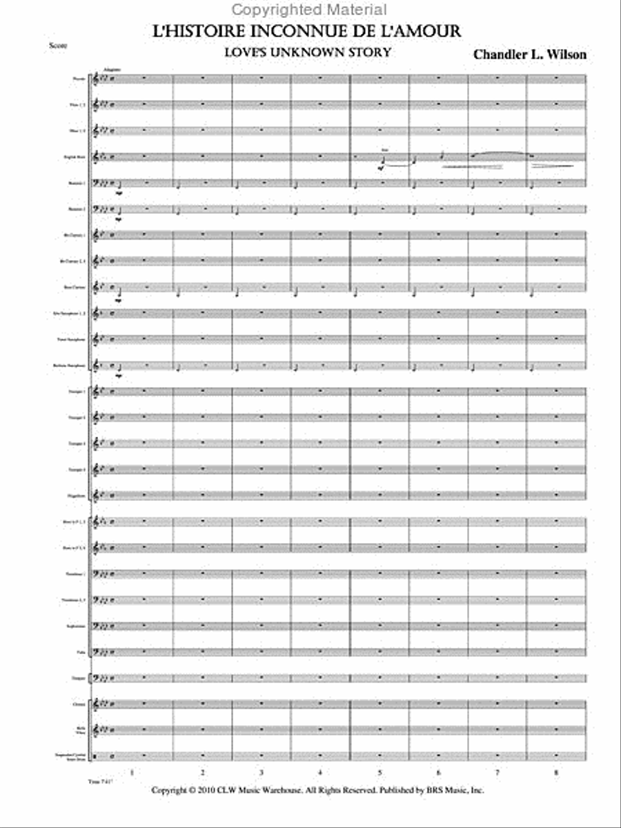 L'Histoire Inconnue De L'amour Concert Band scores gallery preview page 2
