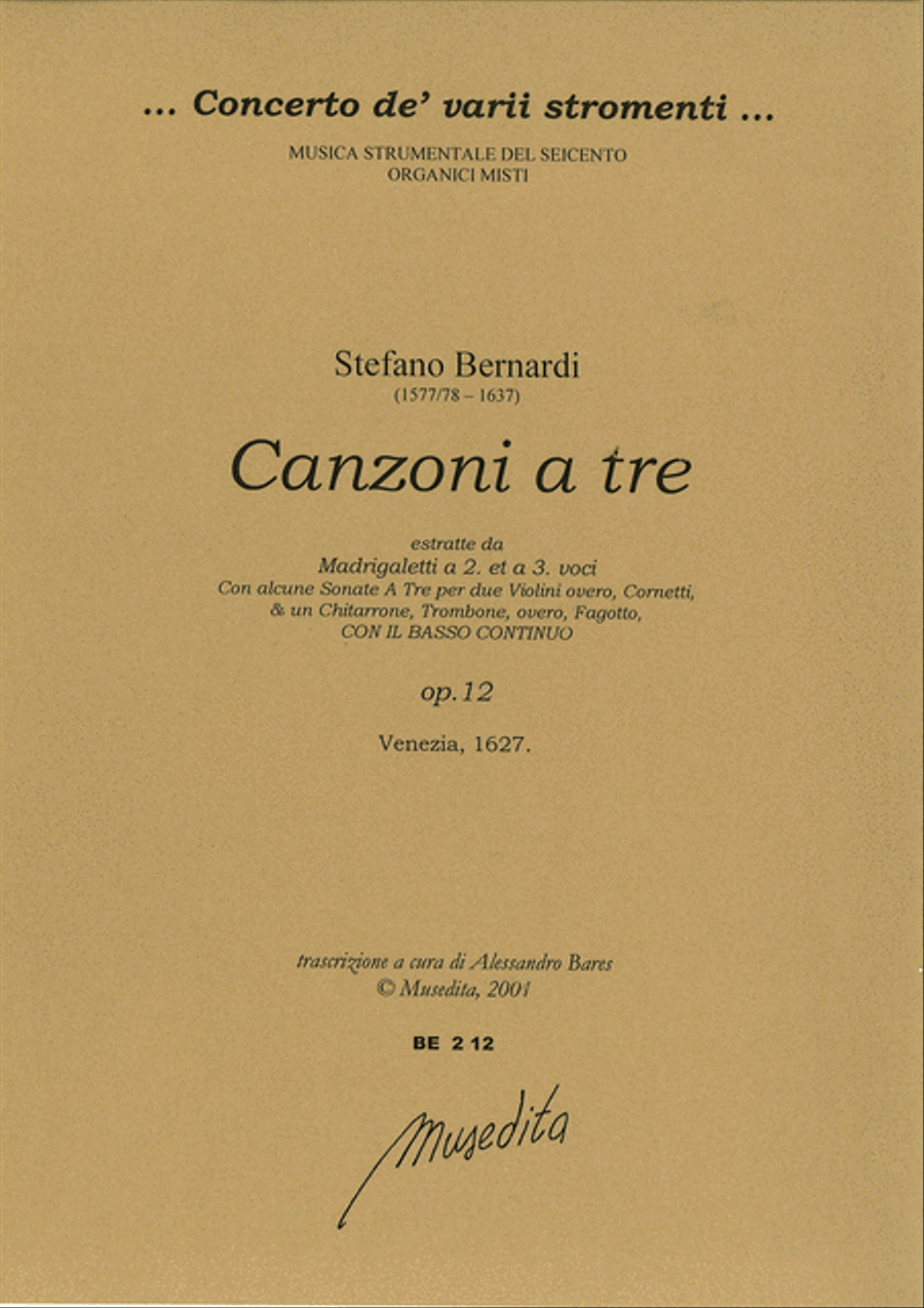 7 Canzoni a tre strumenti (Venezia, 1627) Bassoon scores gallery preview page 1