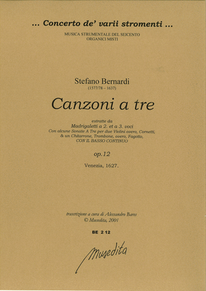 Book cover for 7 Canzoni a tre strumenti (Venezia, 1627)