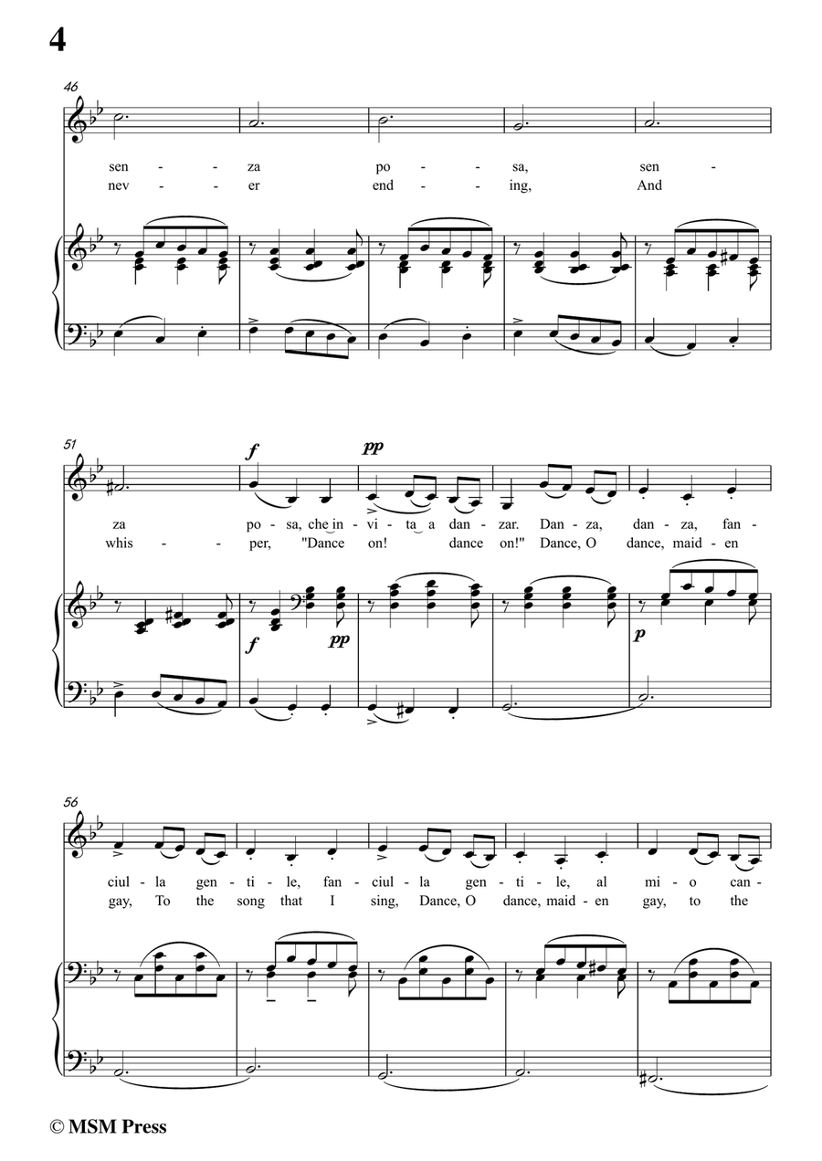 Durante-Danza,danza,fanciulla gentile,in g minor,for Voice and Piano Piano, Vocal scores gallery preview page 6