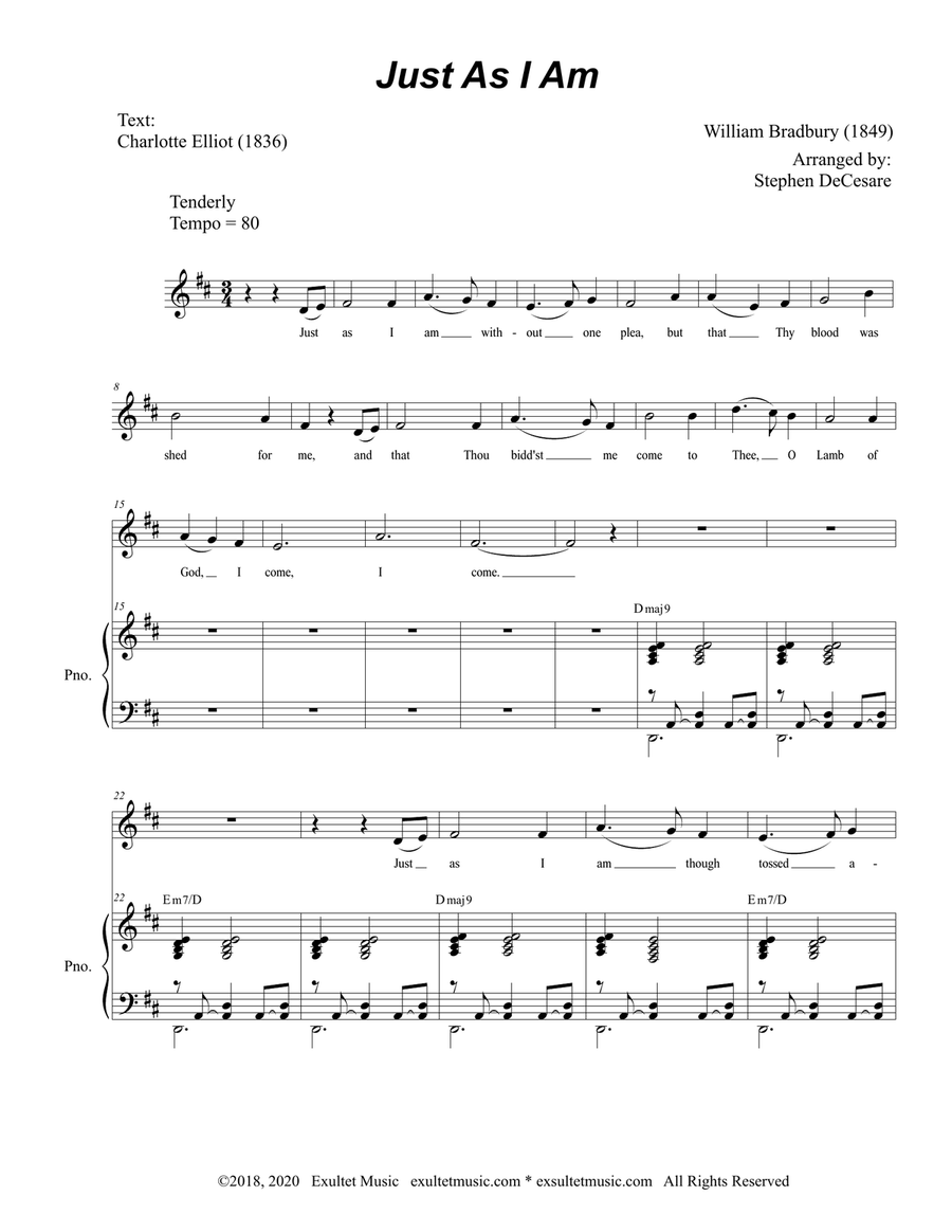 Just As I Am (for Unison choir) Unison Choir scores gallery preview page 2