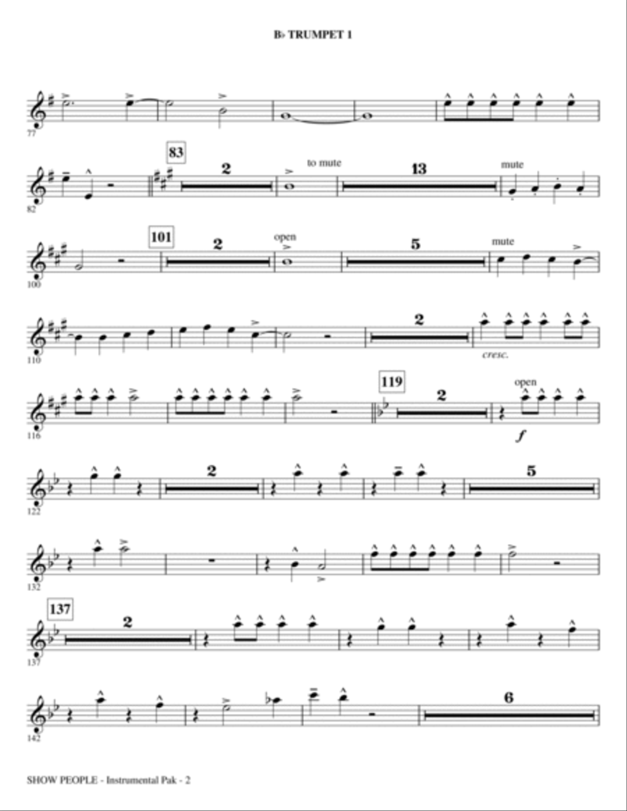 Show People - Bb Trumpet 1 Choir scores gallery preview page 2