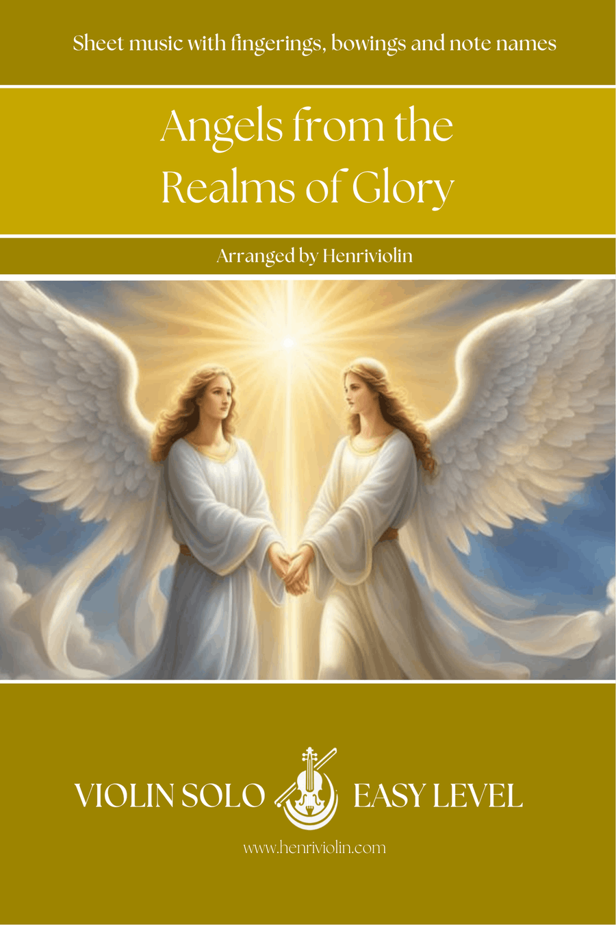 Angels from the Realms of Glory (VIOLIN SOLO - EASY LEVEL) Violin Solo scores gallery preview page 1