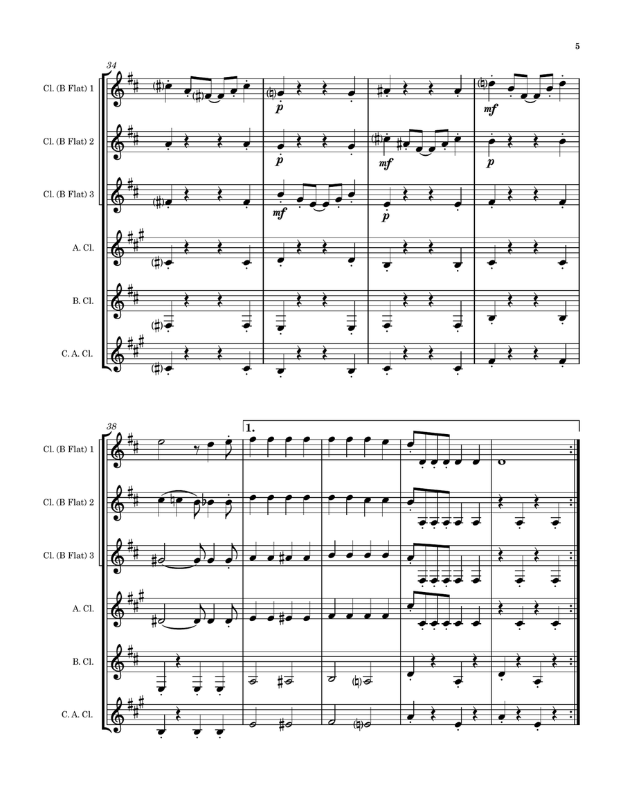 Put On Your Sunday Clothes Woodwind Quintet scores gallery preview page 5
