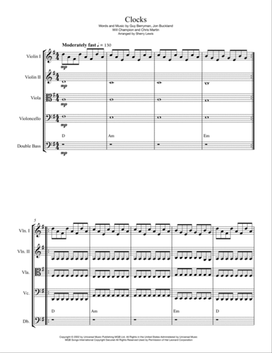 Clocks String Quartet scores gallery preview page 4