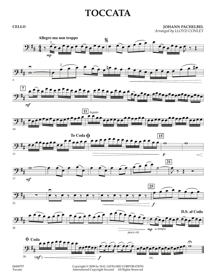Toccata - Cello Orchestra scores gallery preview page 1