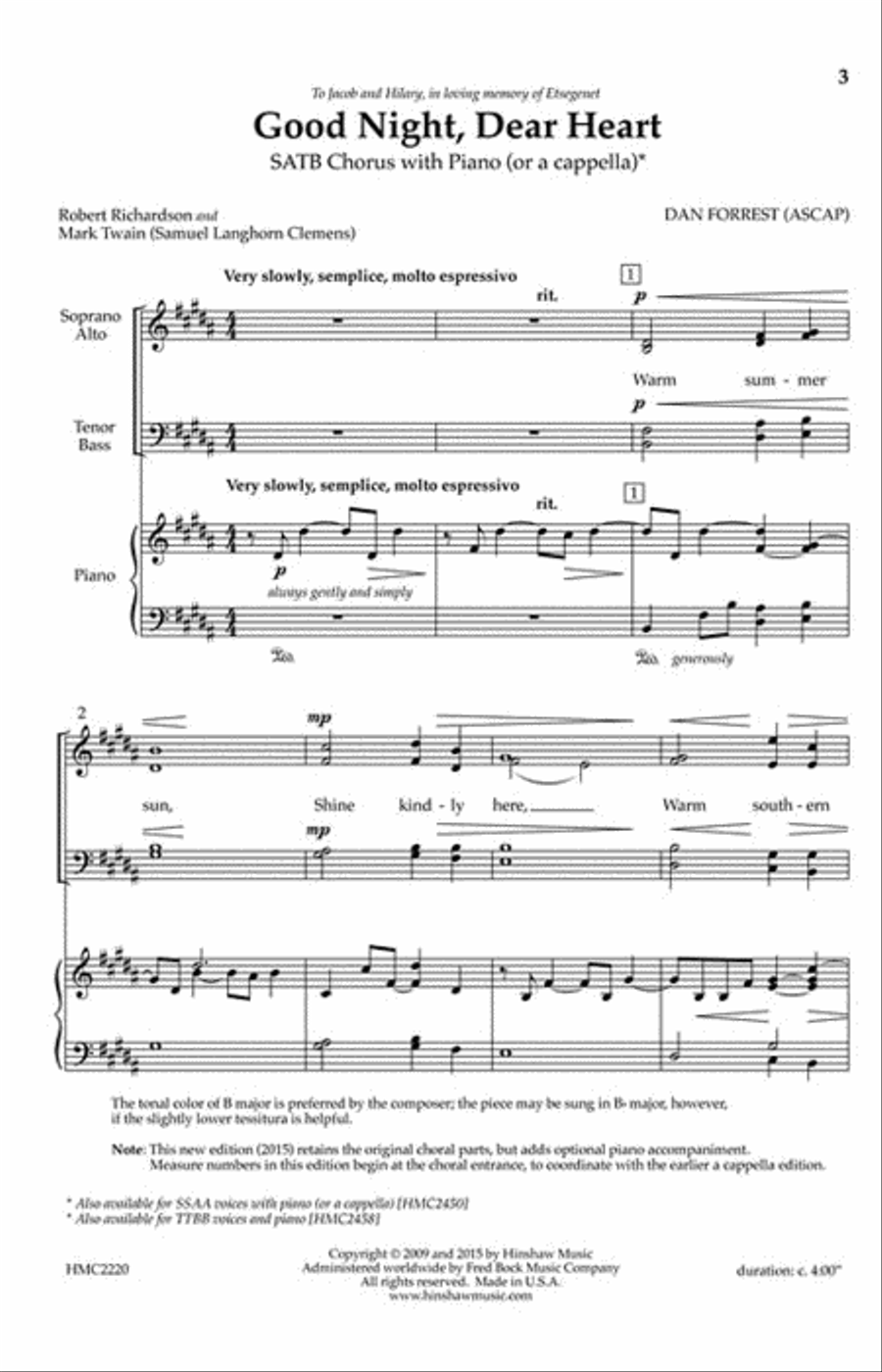 Good Night, Dear Heart 4-Part scores gallery preview page 2