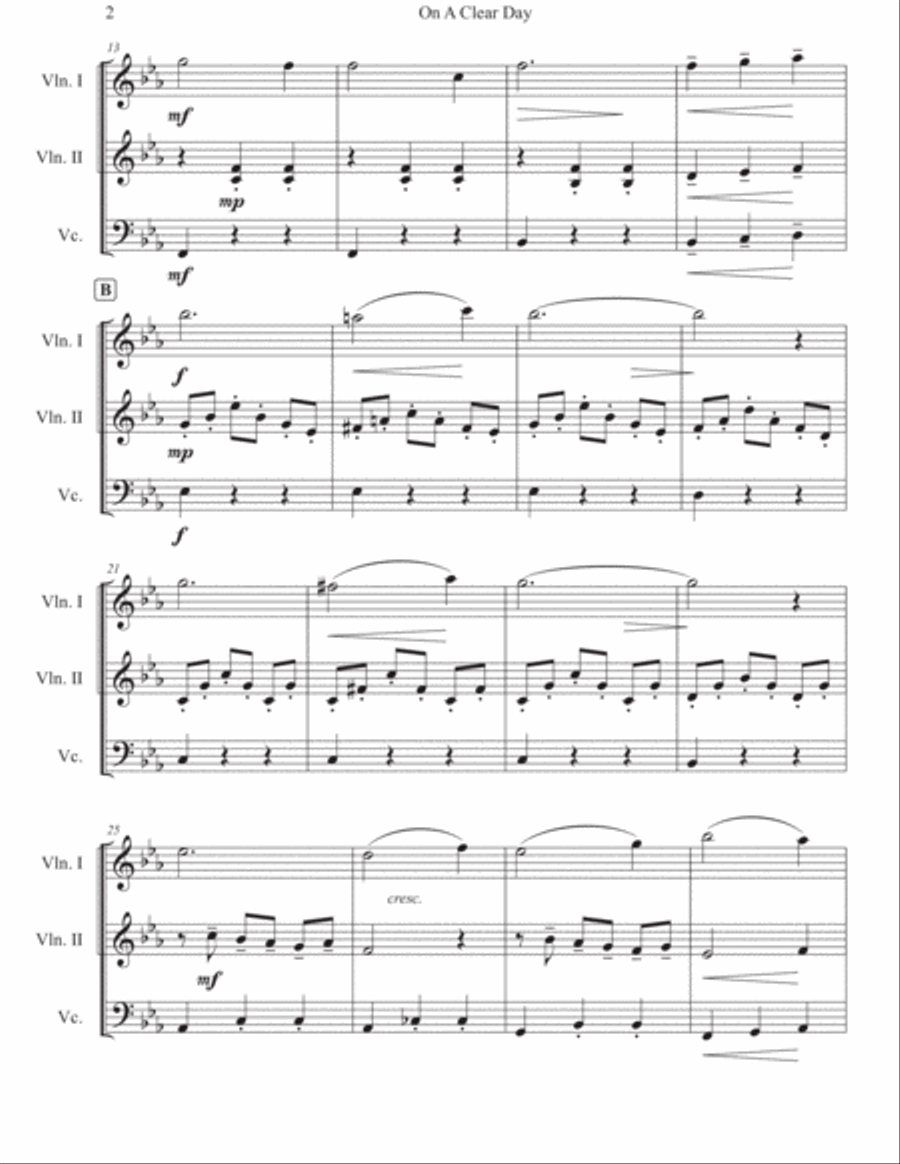 Kiki's Delivery Service (on A Clear Day) String Trio scores gallery preview page 3