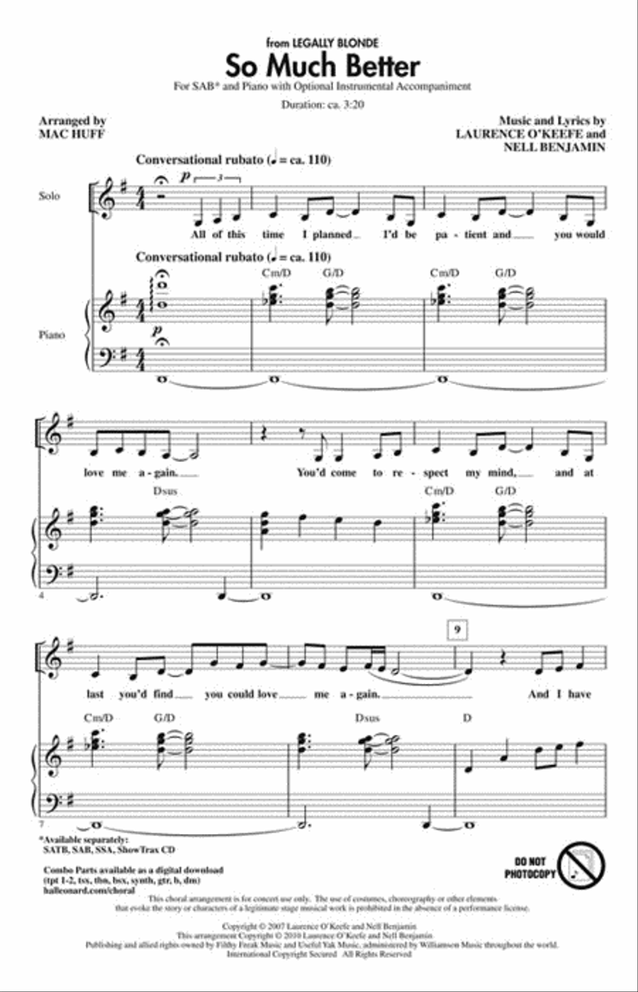 So Much Better (from Legally Blonde) 3-Part scores gallery preview page 2