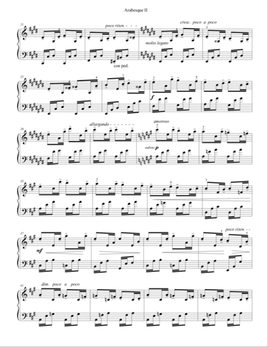 Arabesque No.2 for Piano Solo Piano Solo scores gallery preview page 2