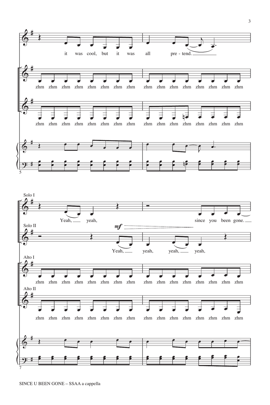 Since U Been Gone (as performed in Pitch Perfect) (arr. Deke Sharon) SSA scores gallery preview page 2