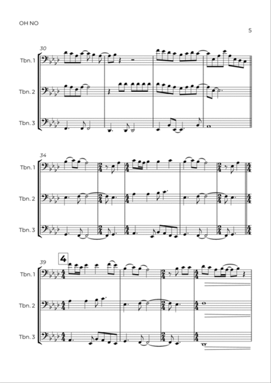 Oh No Oh No Trombone Solo scores gallery preview page 5