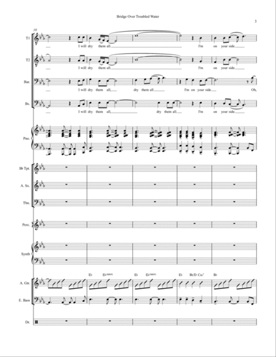 Bridge Over Troubled Water Large Ensemble scores gallery preview page 3