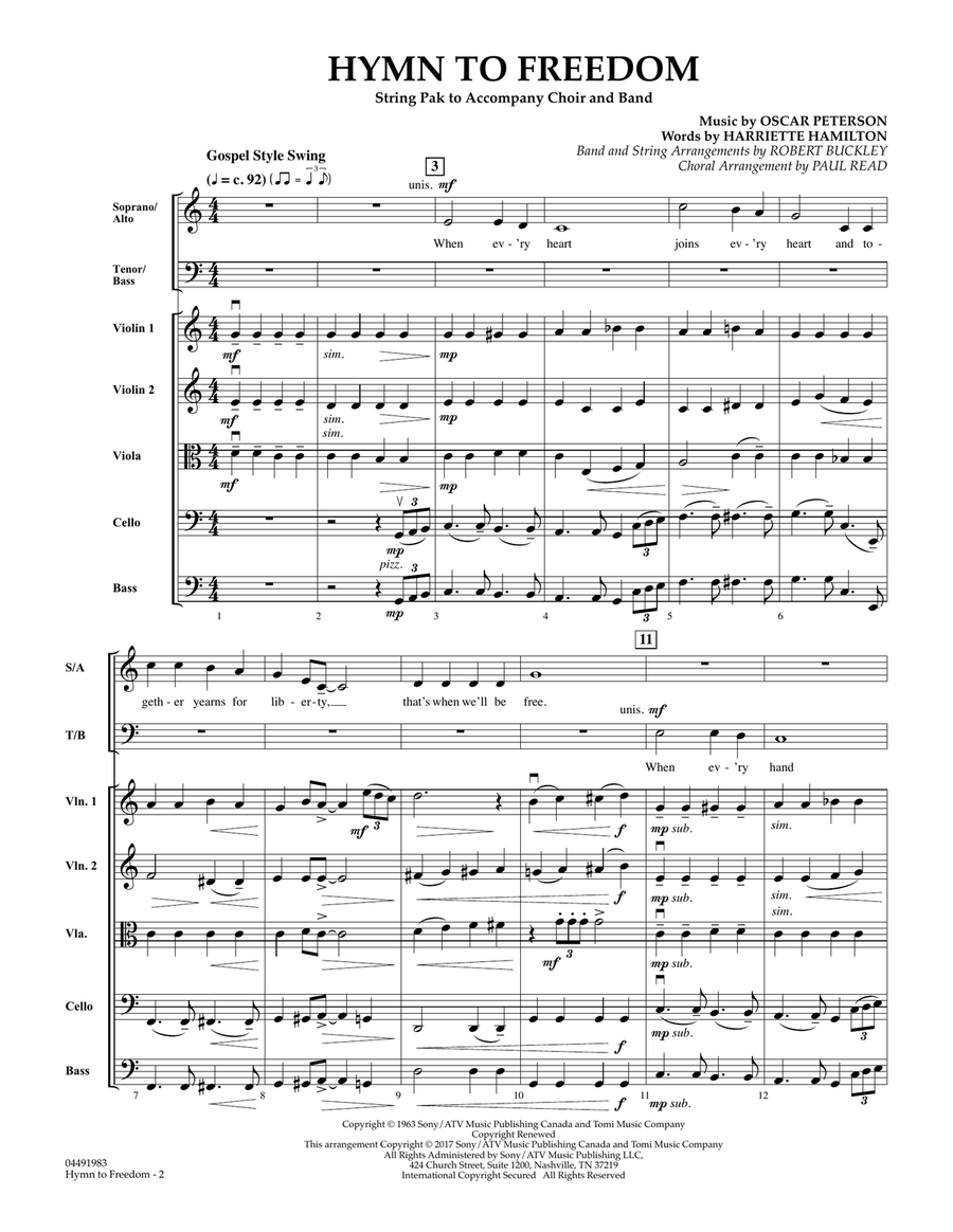 Hymn to Freedom - Conductor Score (Full Score) Choir scores gallery preview page 2