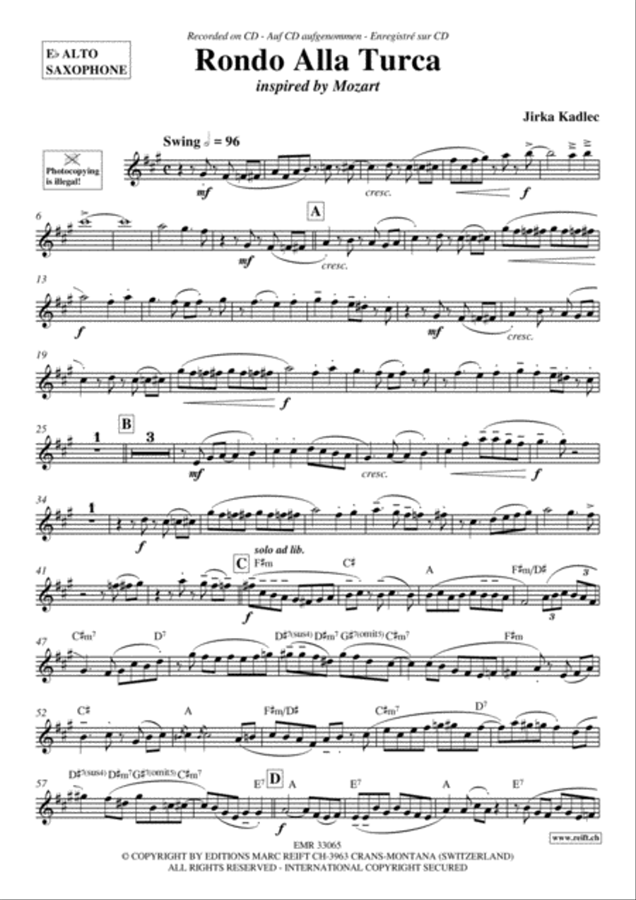 Rondo Alla Turca Rondo Alla Turca Alto Saxophone scores gallery preview page 2