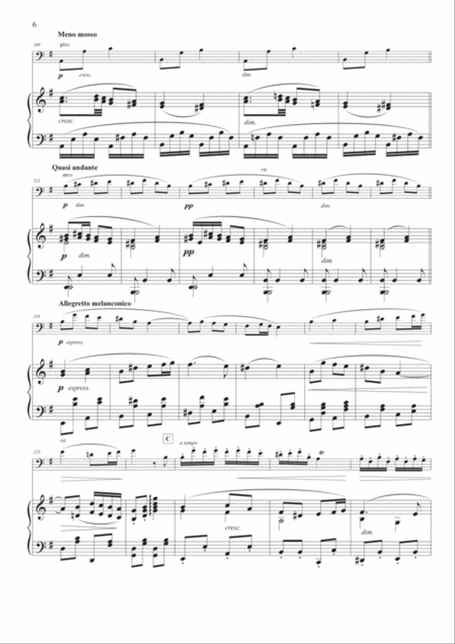 Slavonic Dance Op. 46 No. 2 for Double Bass and Piano Double Bass scores gallery preview page 6