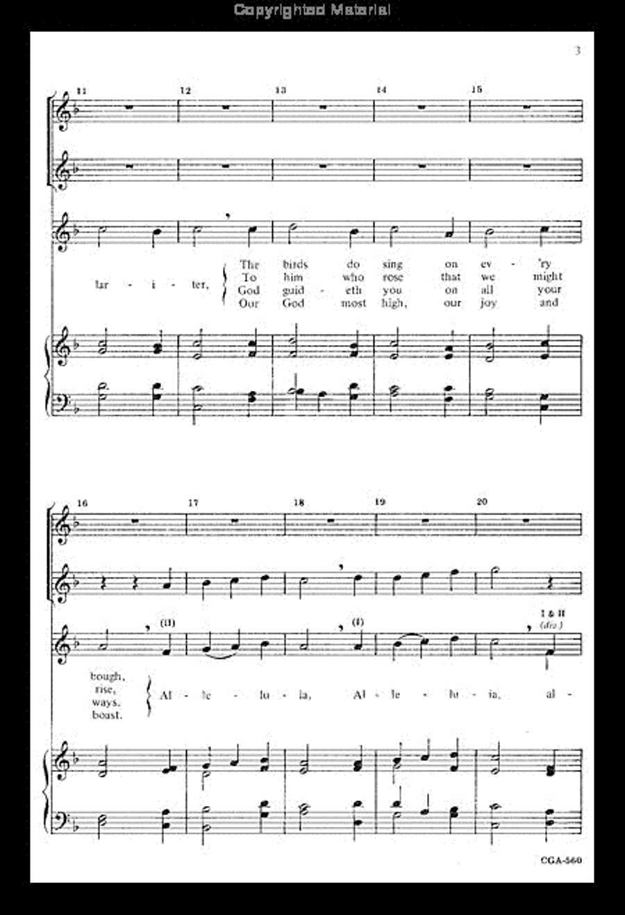 The Whole Bright World Rejoices Now Unison Choir scores gallery preview page 3