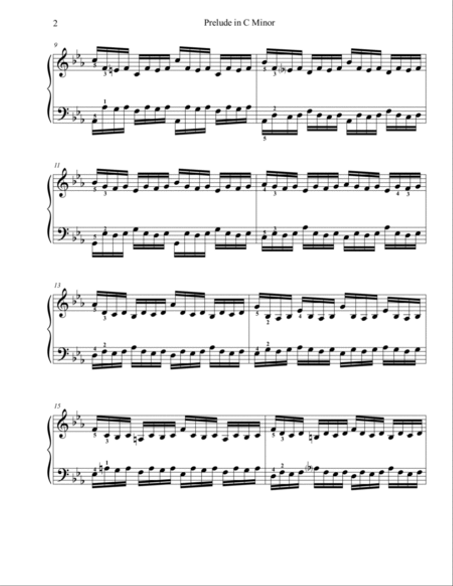 Prelude in C Minor, WTC Book 1, No 2 (BWV 847) Piano Method scores gallery preview page 2