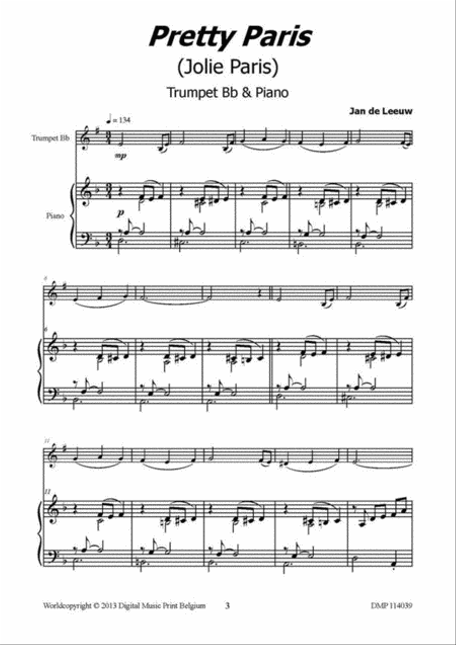 Jolie Paris Trumpet Solo scores gallery preview page 2