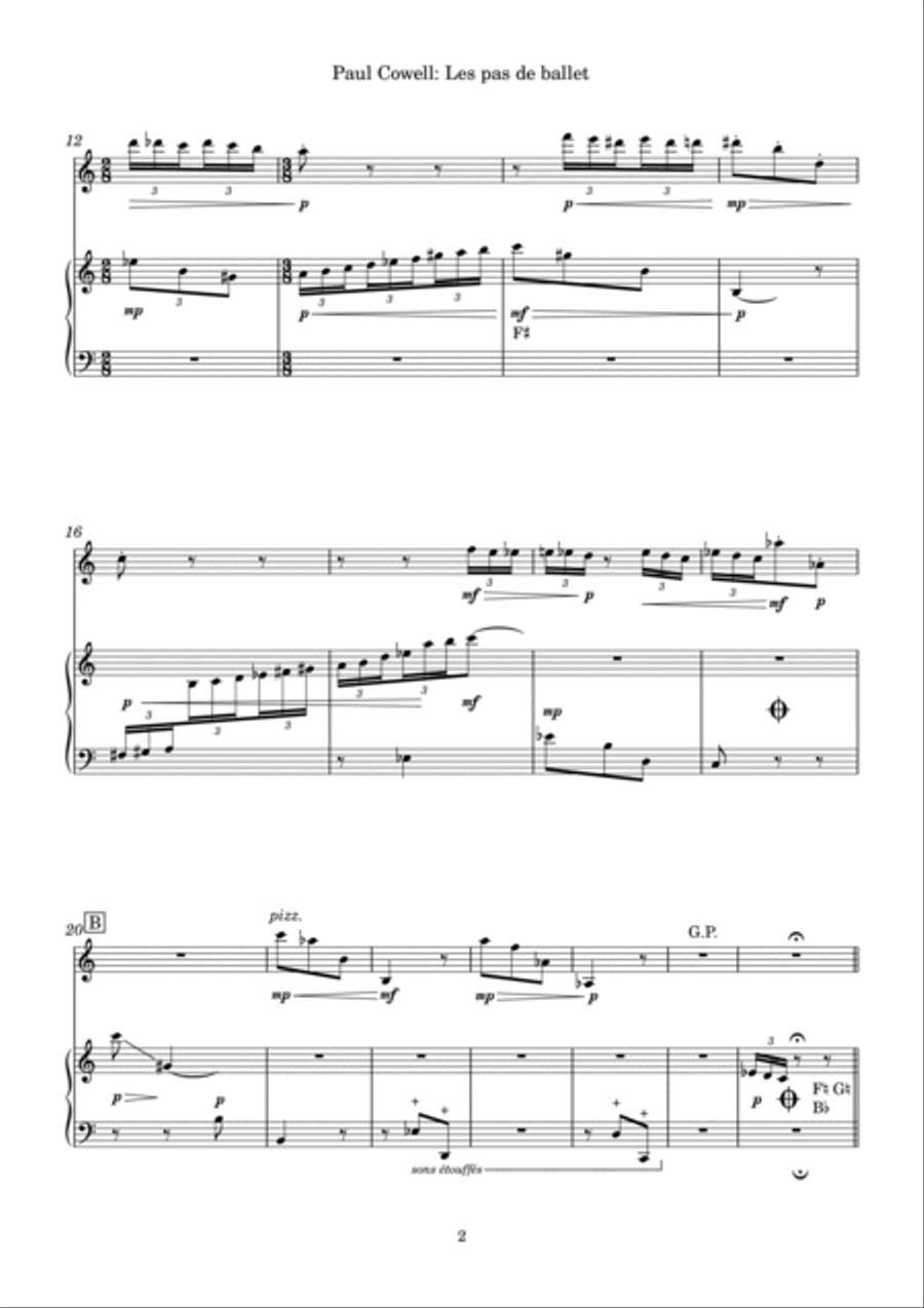 Les pas de ballet for violin and harp String Duet scores gallery preview page 4