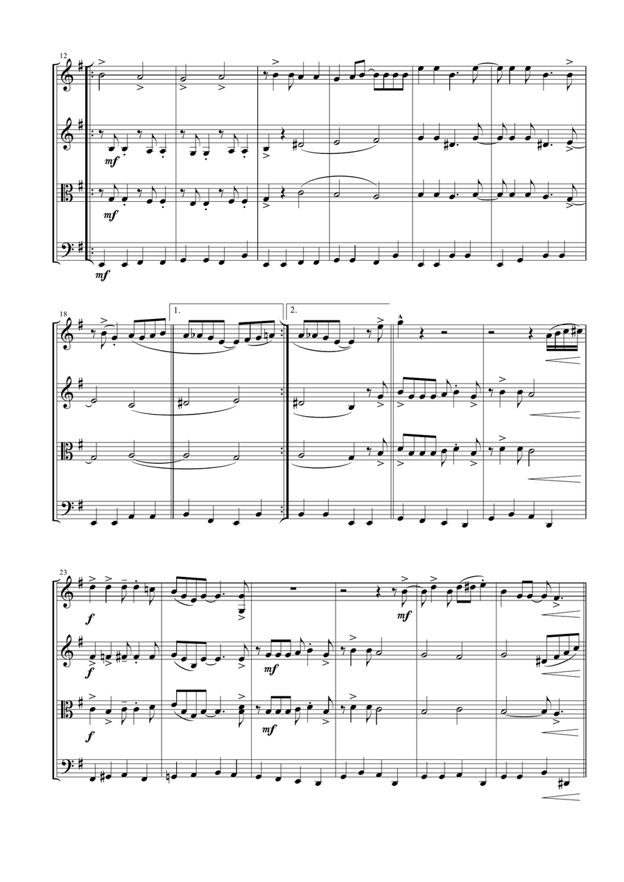 Sing, Sing, Sing String Quartet scores gallery preview page 2