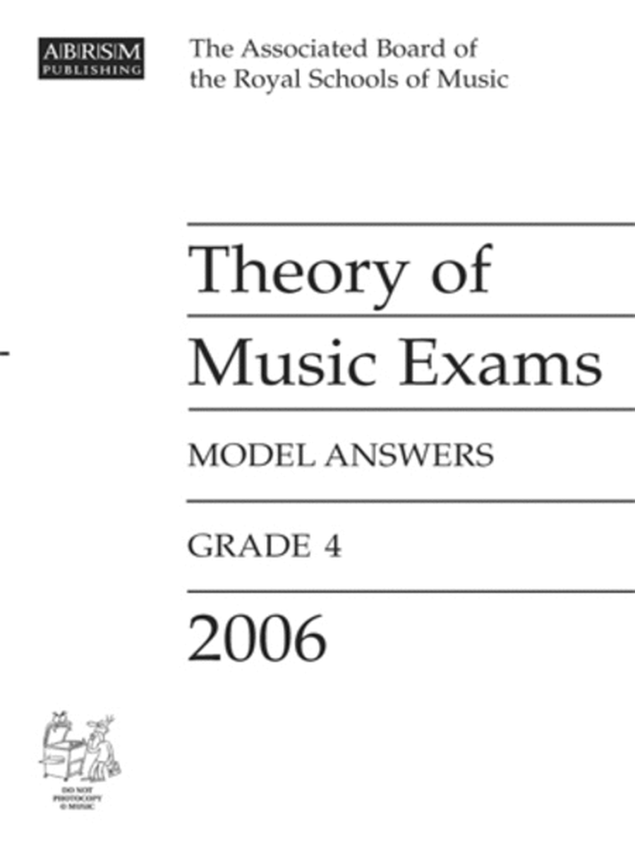 2006 Theory of Music Exams Answer Paper Grade 4