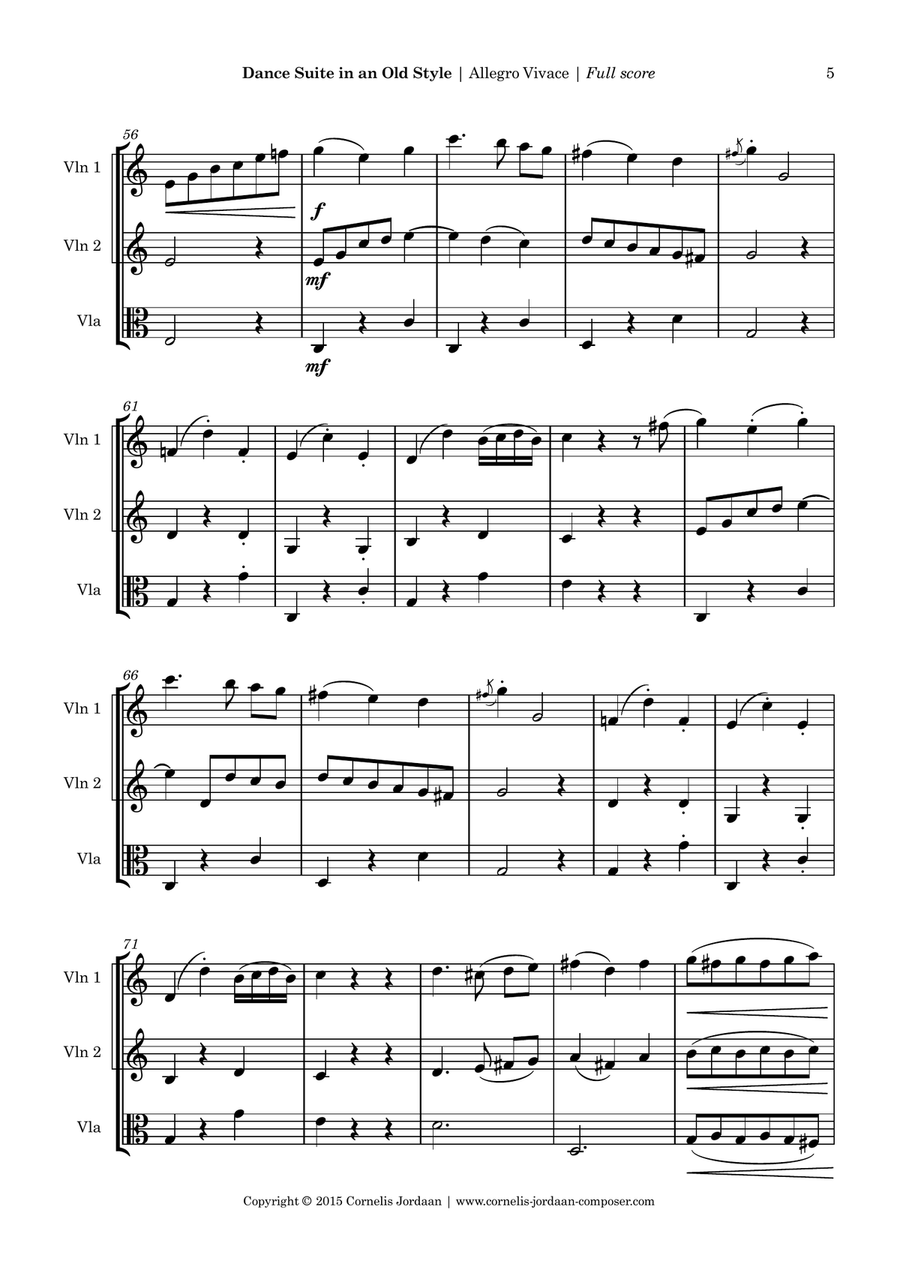Dance Suite in an Old Style, for 2 violins & viola String Trio scores gallery preview page 5