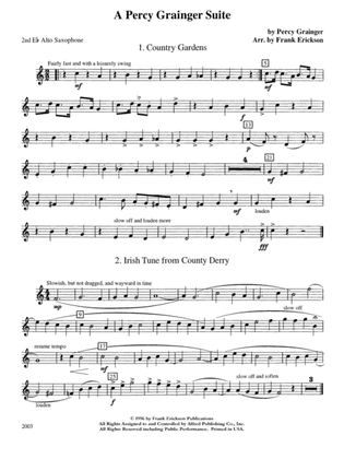 A Percy Grainger Suite: 2nd E-flat Alto Saxophone