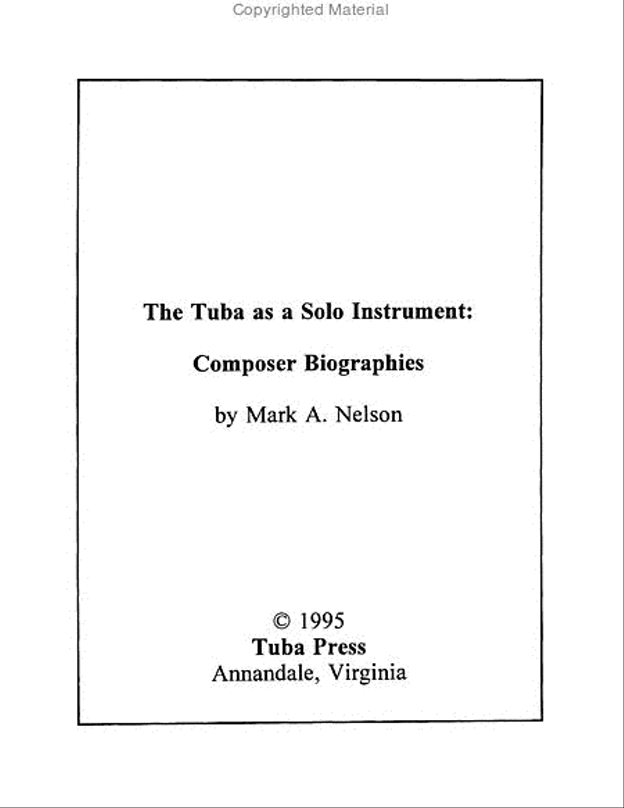 The Tuba as a Solo Instrument: Composer Biographies Tuba scores gallery preview page 2