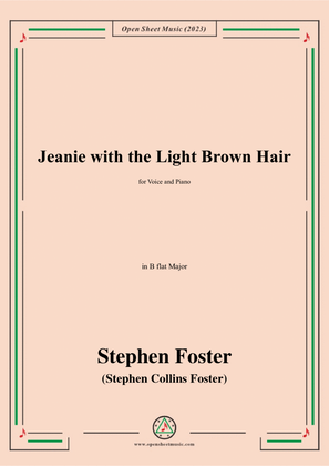 Book cover for S. Foster-Jeanie with the Light Brown Hair,in B flat Major