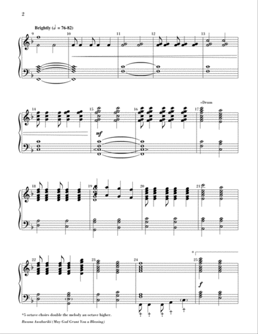 Bwana Awabariki (May God Grant You a Blessing) 5-Octaves scores gallery preview page 2